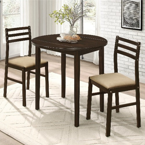 Dark Slate Gray Coaster 130005 |  Foldable Table + Counter Chairs Dining Set Cappuccino Set Of 3