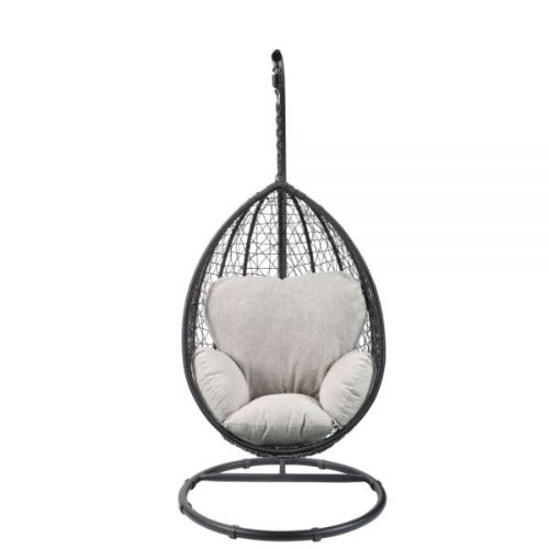 ACME Simona Patio Swing Chair with Stand and Cushion Outdoor Balcony Accent Seat
