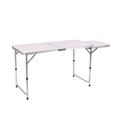 Lavender Folding Camping Picnic Table w/Extended Panel, Compact Aluminum Lightweight Picnic Table Multi-Function BBQ Food Preparation Outdoor Indoor Kitchen Utility Table