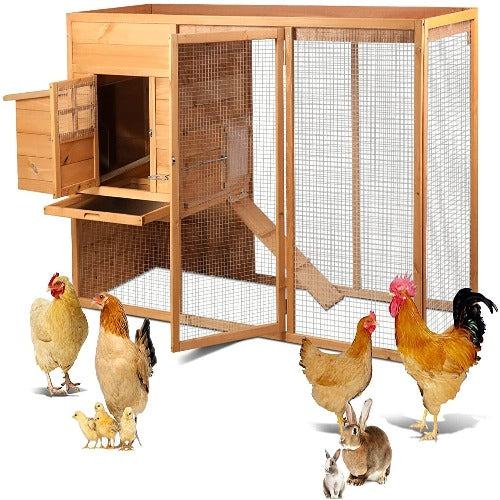 Multi-Level Large Wooden Hutch Chicken Rabbit Ferrit Bunny Coop Cage Cabinet Hen House