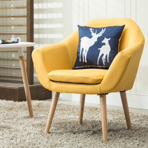 Elegant Fabric Upholstered Accent Chair Velvet Cushion Padded Vanity Living Room Seats