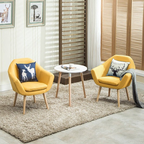 Elegant Fabric Upholstered Accent Chair Velvet Cushion Padded Vanity Living Room Seats