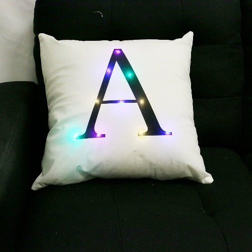 LED Alphabet Pillow Cover Light Throw Pillow Letter Case Party Event Indoor Decor