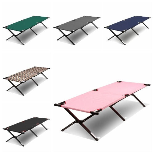 Pink Lightweight Portable Folding Camping Hiking Bed & Cots Oxford Lightweight Portable Camping Cot Heavy Duty Foldable Collapsible Carriable Hiking Outdoor Bed