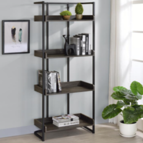coaster_803412-dark-oak-wood-sandy-black-metal-bookcase-4-shelf