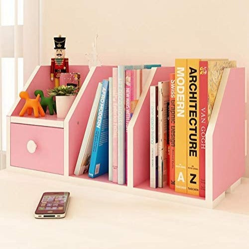 Adjustable Desk Organizer Bookshelf Racks Drawer Home Office Expandable Book File Compartments