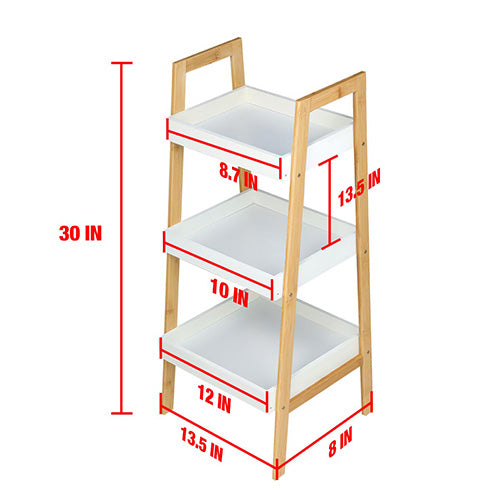Multi-tier Bamboo Organizer Shelf Bookshelf Display Rack Storage Shelves Bookcase for Living Room Bathroom