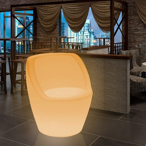 Sandy Brown 16 Color LED Light Up Chair Furniture Pub Club Lounge Party Seat LED Lounge Seat Chair Color Changing Nightlight Party Event Decor Rechargeable