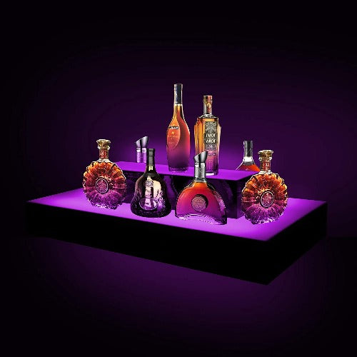 Medium Orchid LED Liquor 2-Tier Shelf Display LED Liquor Shelf Night Light Club Party Event Decor Color Changing Rechargeable