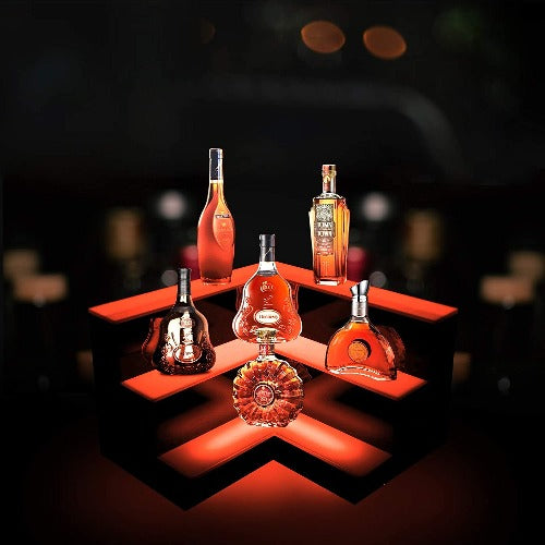Tomato LED Liquor 3-Tier Shelf Display,L Shape