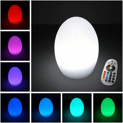 Ghost White Egg Shaped LED Table Lamp 16 Color Mode Egg Shaped LED Table Lamp Color Changing Nightlight Party Club Event Outdoor Decor