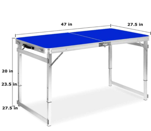 Aluminum Folding Camping Table with 4 Seats Collapsible Portable Lightweight Set