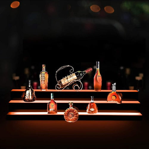 Salmon LED Liquor 3-Tier Shelf 20 Color Shifts w/Remote Control, 60'' inch L