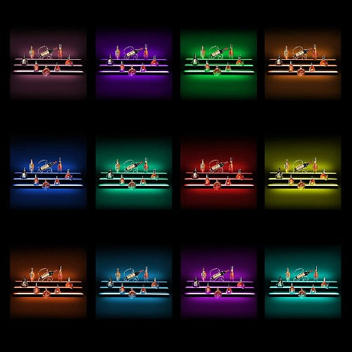 Dark Slate Gray LED Liquor 3-Tier Shelf 20 Color Shifts w/Remote Control, 60'' inch L