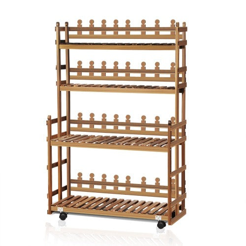 Sienna Pine Wood Plant Stand Multiple Flower Pot Holder Display Rack. Large Rectangular Pine Wood Plant Stand Heavy Duty Tall Flower Pot Display Racks Shelf Indoor Outdoor