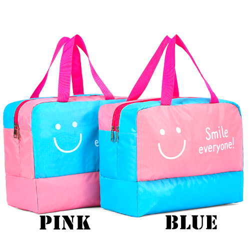Deep Sky Blue Waterproof Beach Swim Gym Handbag Duffle Tote Bag Waterproof Gym Handbag Zipped Storage Organizer Tote Bag