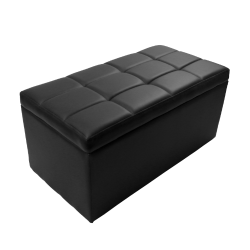 Black Elegant Rectangular Unfold Leather Storage Ottoman Bench 7 Color Rectangular Leathered Ottoman Storage Bench Soft Cushion Padded Seat Vanity Accent End of Bed