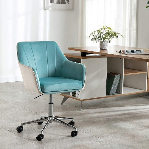Dark Slate Gray Modern Vanity  Desk Chair Upholstered Adjustable Swivel Upholstered Modern Swivel Vanity Chair Adjustable Vanity Accent Home Office Soft Cushion Padded Seat