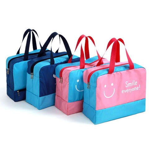 Light Sea Green Waterproof Beach Swim Gym Handbag Duffle Tote Bag Waterproof Gym Handbag Zipped Storage Organizer Tote Bag