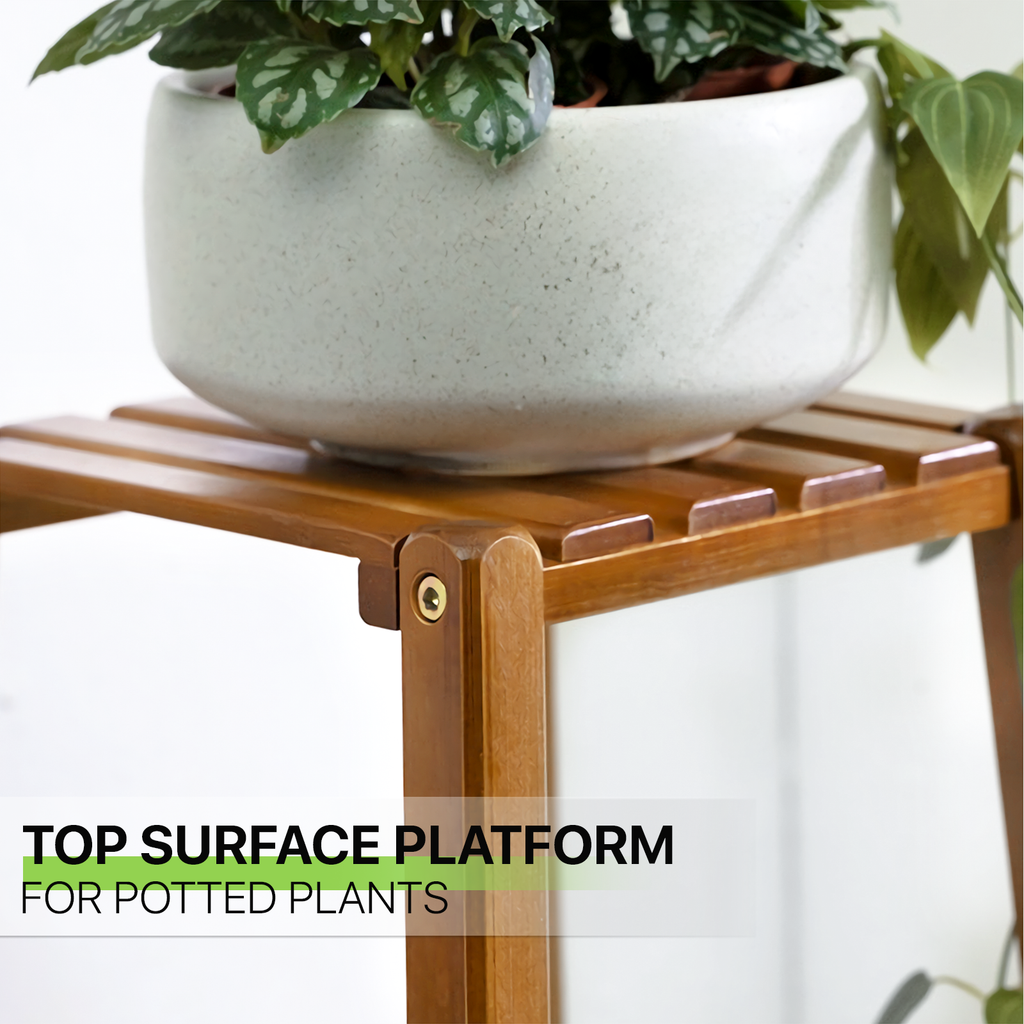 platform for potted plants Stable Bamboo Flower Plant Display Stand Tall Flower Pot Racks Heavy Duty Indoor Outdoor– Magshion Furniture