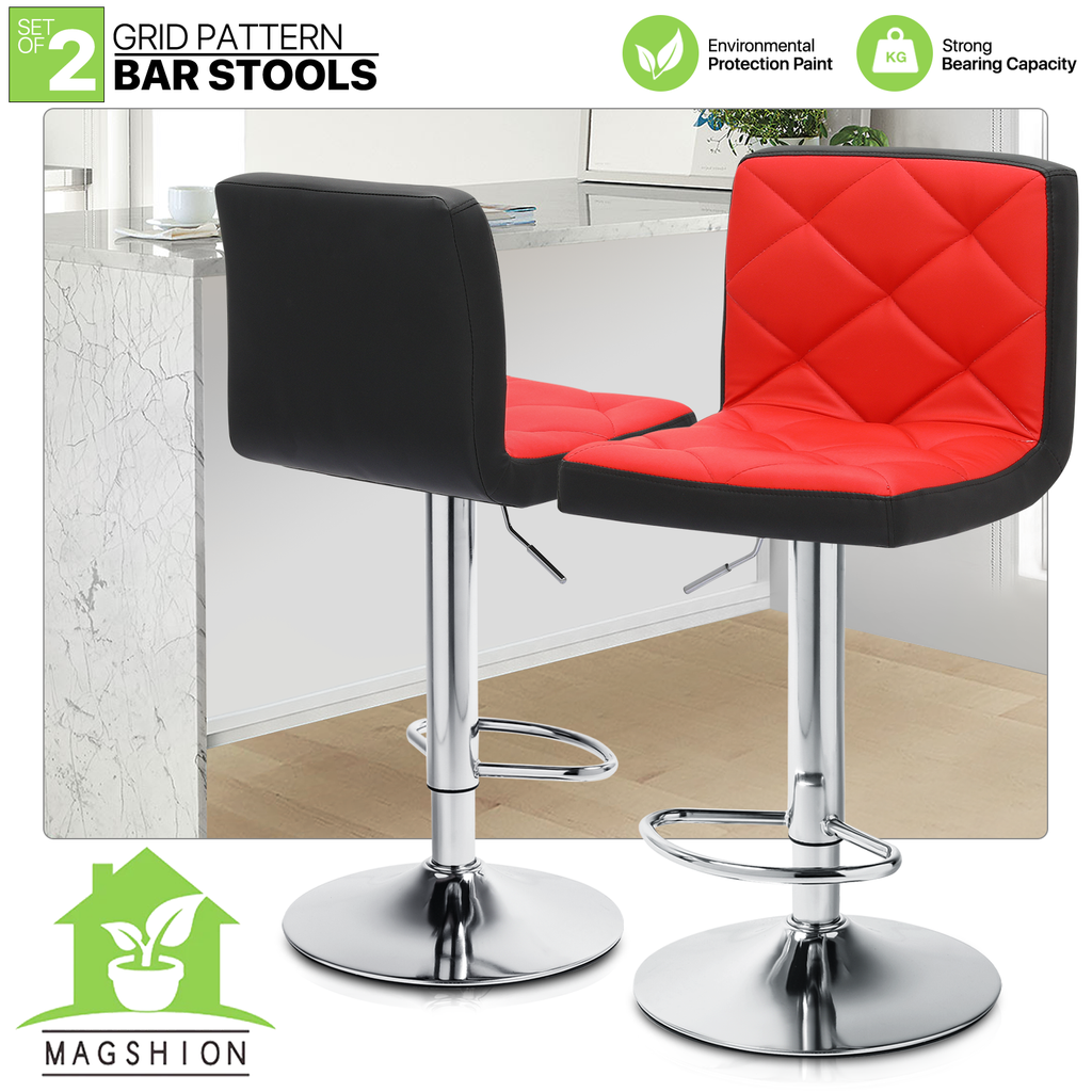 Deluxe Leathered Bar Stools, Set of