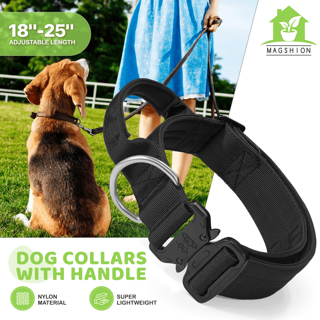 Dog Collar w Handle 18 to 25 Adjustable Length