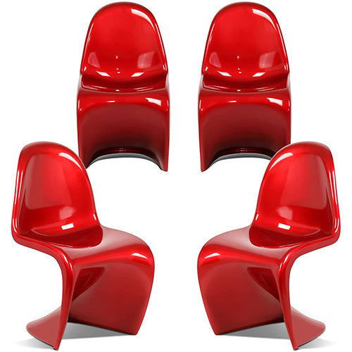S-Shaped Curved Modern Mid-Century Dining Chair Side Chair for Outdoor Patio Backyard, Night Club Bar Chair, Creative Chair, Z-Base Patio Outdoor Chair, Creative Furniture