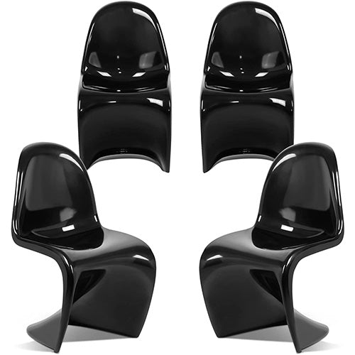 S-Shaped Curved Modern Mid-Century Dining Chair Side Chair for Outdoor Patio Backyard, Night Club Bar Chair, Creative Chair, Z-Base Patio Outdoor Chair, Creative Furniture