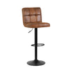 Deluxe Leathered Bar Stools Padded Seat Soft Cushion 360 degree Swivel Adjustable with Footrest