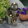 Luman Resin Outdoor Fountain with Light Relaxing Garden Decor Zen Backyard Water