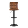 Deluxe Leathered Bar Stools Padded Seat Soft Cushion 360 degree Swivel Adjustable with Footrest