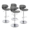 Leathered Curved Seat Bar Stools Counter Height Adjustable Swivel Soft Cushion Padded Seat with Footrest