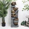 Cliffdell Resin Outdoor Fountain with Light Relaxing Garden Decor Zen Water