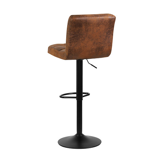 Deluxe Leathered Bar Stools Padded Seat Soft Cushion 360 degree Swivel Adjustable with Footrest