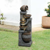 Cliffdell Resin Outdoor Fountain with Light Relaxing Garden Decor Zen Water