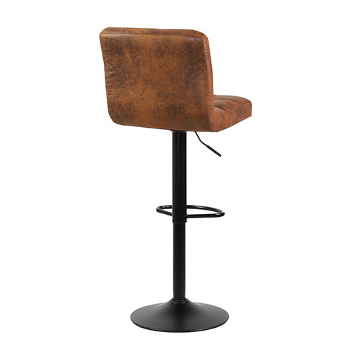 Deluxe Leathered Bar Stools Padded Seat Soft Cushion 360 degree Swivel Adjustable with Footrest