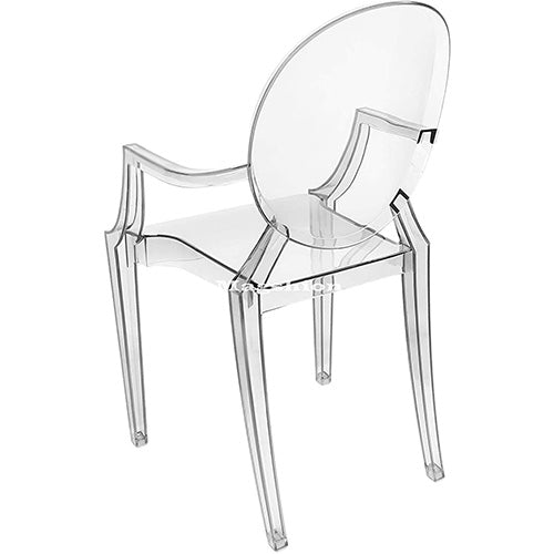 Polycarbonate Ghost Chair Transparent Clear Smoke Vanity Accent Side Indoor Outdoor Seats