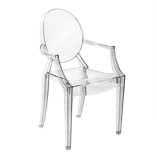 Polycarbonate Ghost Chair Transparent Clear Smoke Vanity Accent Side Indoor Outdoor Seats