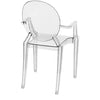 Polycarbonate Ghost Chair Transparent Clear Smoke Vanity Accent Side Indoor Outdoor Seats