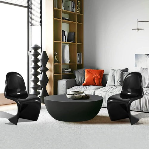 S-Shaped Curved Modern Mid-Century Dining Chair Side Chair for Outdoor Patio Backyard, Night Club Bar Chair, Creative Chair, Z-Base Patio Outdoor Chair, Creative Furniture