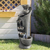 Abanopi Resin Outdoor Fountain with Light Relaxing Garden Decor Zen Water