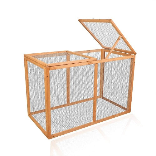 Wooden Rabbit Hutch Outdoor Small Animal Habitat Chicken Ferrit Bunny Cabinet Coop Cage