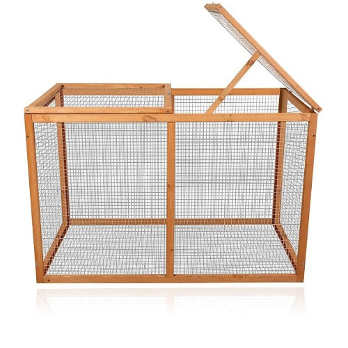 Wooden Rabbit Hutch Outdoor Small Animal Habitat Chicken Ferrit Bunny Cabinet Coop Cage