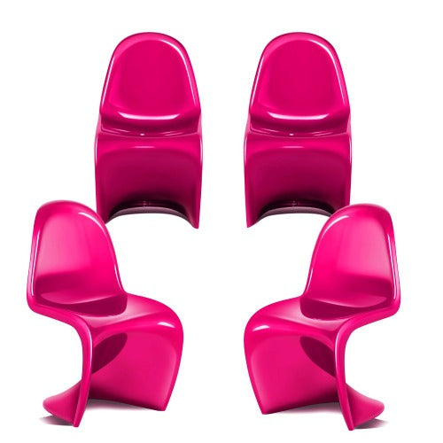 S-Shaped Curved Modern Mid-Century Dining Chair Side Chair for Outdoor Patio Backyard, Night Club Bar Chair, Creative Chair, Z-Base Patio Outdoor Chair, Creative Furniture