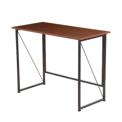 Saddle Brown Foldable Writing Computer Desk  40 inch Spacesaving Foldable 40'' Writing Desk Wooden Lightweight Heavy Duty Home Office Computer Table