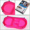 Hot Pink Dual Pets Bowls with Non-Slip Base Dual Pet Bowls with Non-Slip Base Feeder Dispenser with Water Bottle Small Medium Dogs Cats