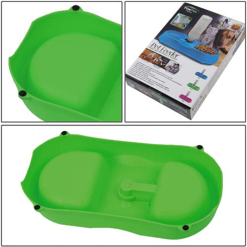 Lime Green Dual Pets Bowls with Non-Slip Base Dual Pet Bowls with Non-Slip Base Feeder Dispenser with Water Bottle Small Medium Dogs Cats