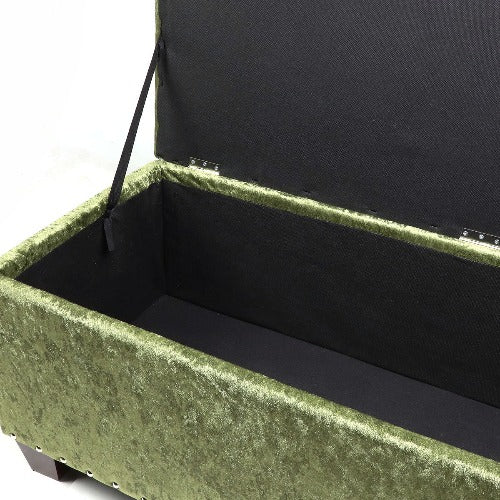 Black Stylish Rectangular Storage Ottoman Bench Tufted Footrest Lift Top Rectangular Tufted Ottoman Storage Fabric Soft Cushion Padded Seat Bench End of Bed