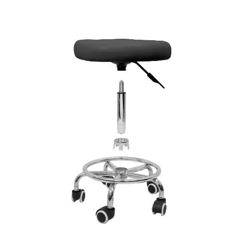 Gray Hydraulic Adjustable Rolling Stool w/Footrest Beauty Spa Salon Barber Tattoo(Black/White) Hydraulic Adjustable Rolling Stool with Footrest Swivel Faux Leather Soft Padded Cushion Seat With Footrest