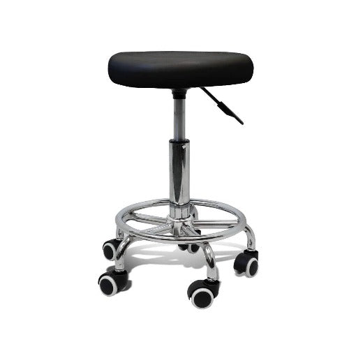 Dark Gray Hydraulic Adjustable Rolling Stool w/Footrest Beauty Spa Salon Barber Tattoo(Black/White) Hydraulic Adjustable Rolling Stool with Footrest Swivel Faux Leather Soft Padded Cushion Seat With Footrest